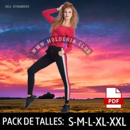 Patrón de Costura Pantalón Babucha con Franjas
