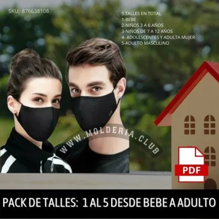 Patrón de Costura Barbijo Mascarilla Tapaboca