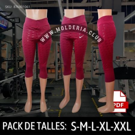 Patrón de Costura Leggins Capri Forma V Delantero