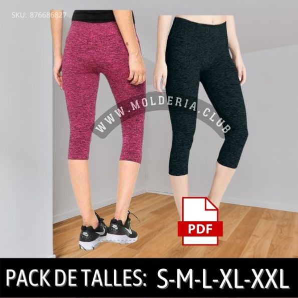 Patrón de Costura Leggins Capri