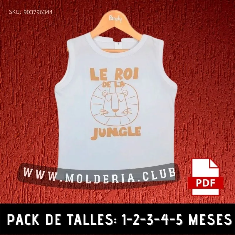 Patrón de Costura Musculosa de Bebe - 2025 Molderia.Club Patrón de Costura Musculosa de Bebe
