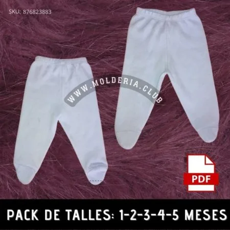 Patrón de Costura Pantalón Bebe Con Pie