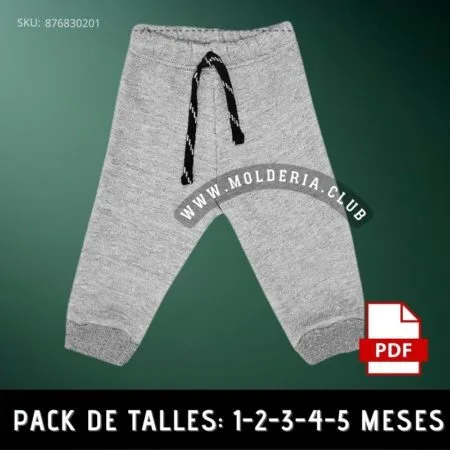 Patrón de Costura Pantalón Bebe Con Puño