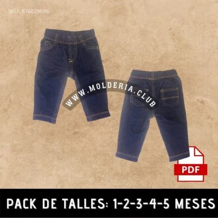 Patrón de Costura Pantalón Bebe estilo Jean