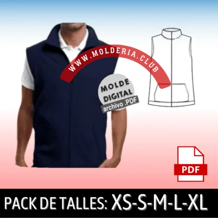 Molde Patrón Chaleca Chaleco Chalequillo Unisex