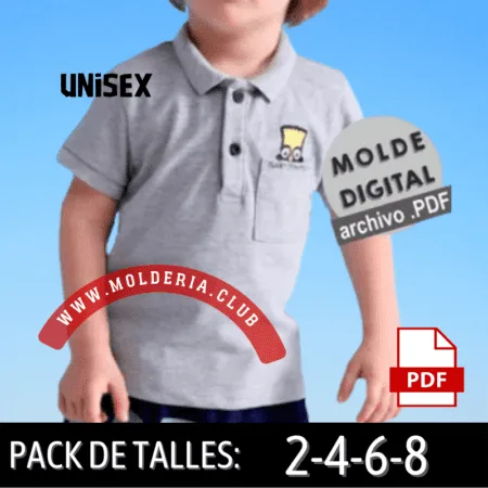 Molde Patrón Chemise Polo Chomba Camisa Sport