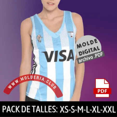 Molde Patrón Camisilla Musculosa Hockey de Mujer