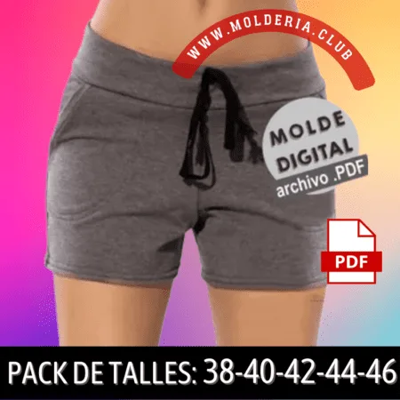 Molde Patrón Short Deportivo de Mujer
