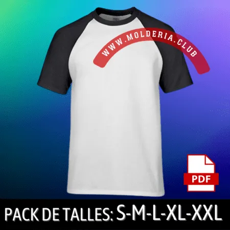 Molde Patrón Tshirt Camiseta Manga Ranglan de Hombre