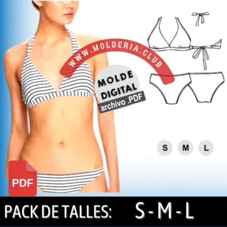 Molde Patrón Bikini de Mujer