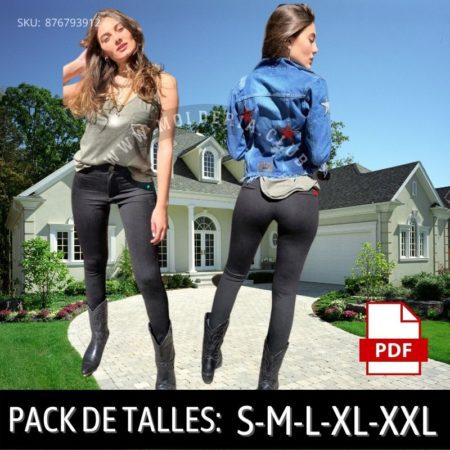 Patrón de Costura Leggins Simil Pantalon Canesu Espalda Y Bolsillos Falsos