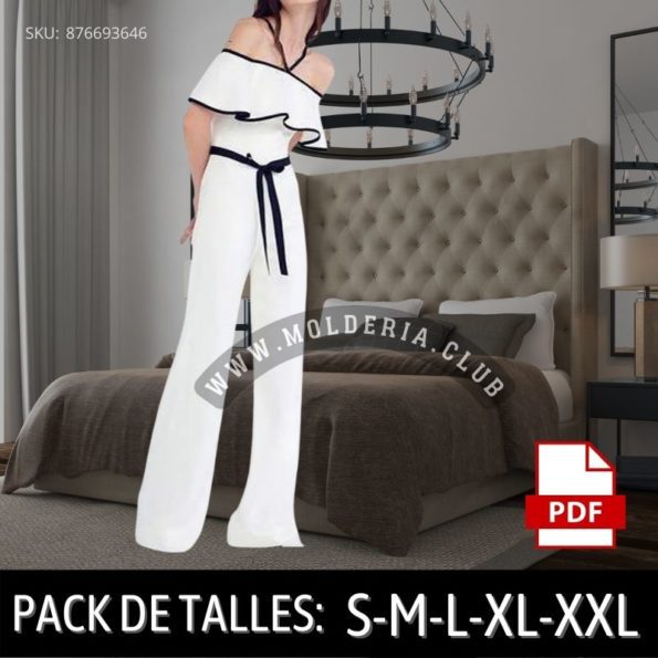 Patrón de Costura Entero Palazzo+volado Escote