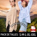 Patrón de Costura Hoodie Oversize Manga Caída Con Cordones En Diagonal