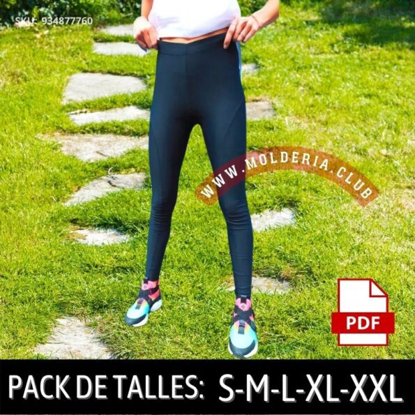 Patrón de Costura Leggins Con Recorte Costado