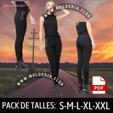Patrón de Costura Leggins Recorte Y Cierres Un Lado