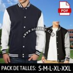 Patrón de Costura Chaqueta UNISEX Estilo Universitario