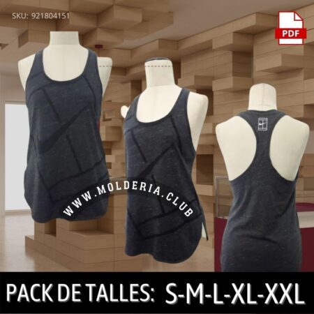 Patrón de Costura Musculosa Ruedo Curvo Deportivo