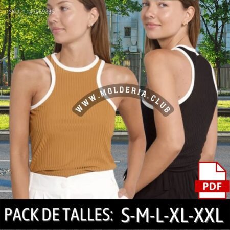 Patrón de Costura Musculosa Sisa Delantera Cavada