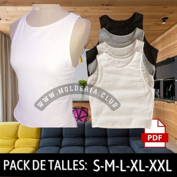 Patrón de Costura Musculosa Top Al Cuerpo