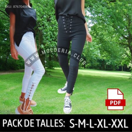 Patrón de Costura Pantalón Con Bragueta e Inferior Acordonado